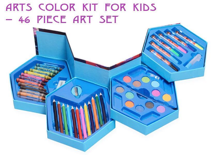 0859 46 Pcs Plastic Art Colour Set with Color Pencil, Crayons, Oil Pastel and Sketch Pens - SkyShopy 0859 46 Pcs Plastic Art Colour Set with Color Pencil, Crayons, Oil Pastel and Sketch Pens - SkyShopy